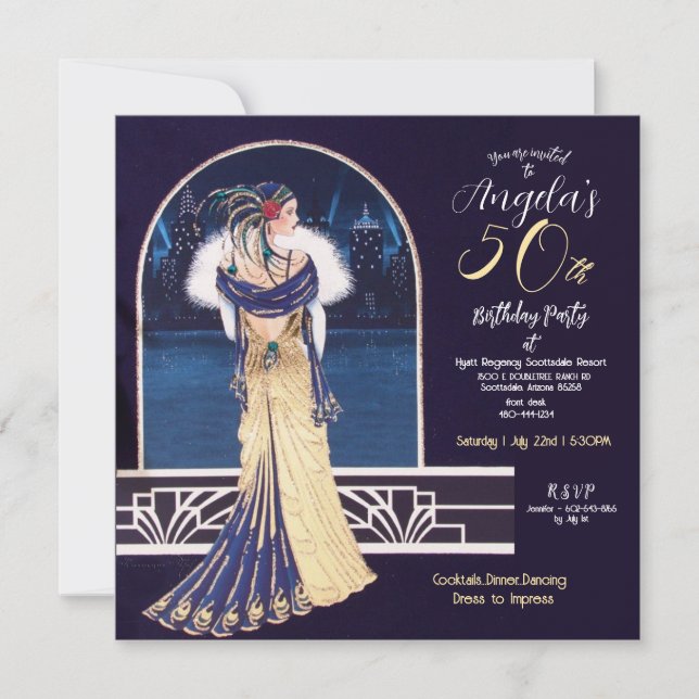 Invitación Celebración de los 50 años de la mujer, Zazzle.com