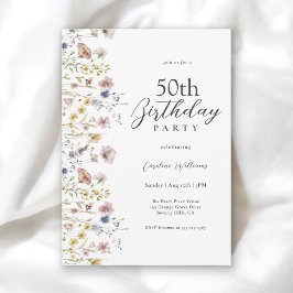 Invitación 50.ª acuarela Flores silvestres