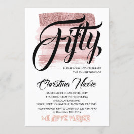 Invitación 50.ª celebración de la fiesta de cumpleaños, Rosa