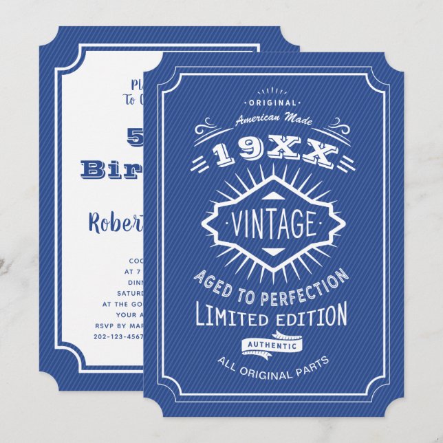 Invitación 50.ª edición limitada de la fiesta de los cumpleañ (Anverso / Reverso)