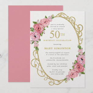 Invitación 50.ª festividad de oro rosa