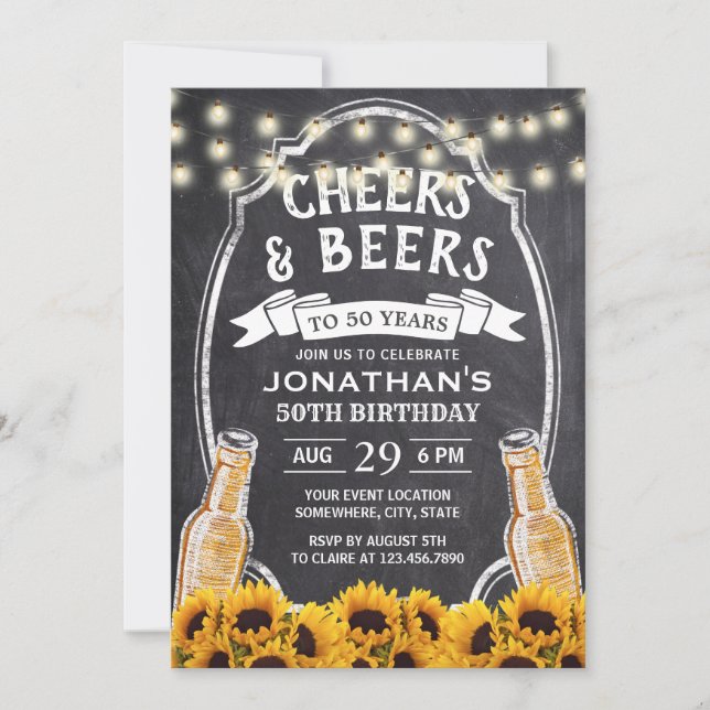 Invitación 50.ª Fiesta de Cerveza Crítica Rústica de Girasol (Anverso)