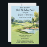 Invitación 50.ª Fiesta de Cumpleaños<br><div class="desc">Esta invitación festiva y colorida a la fiesta de cumpleaños tiene un tema de golf y es perfecto para un golfista. Cuenta con un carrito de golf con clubes de golf en un campo de golf, mucho que personalizar para que sea apropiado para su propio evento. Tenemos todos los ingredientes...</div>