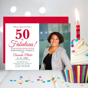 Invitación 50.ª fiesta de cumpleaños, 50 y fabuloso! Foto