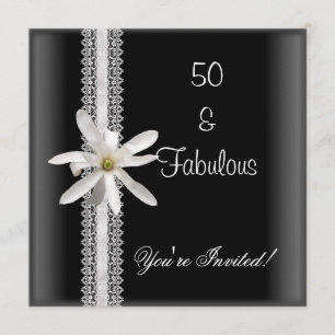 Invitación 50.ª fiesta de cumpleaños Cara blanca negra