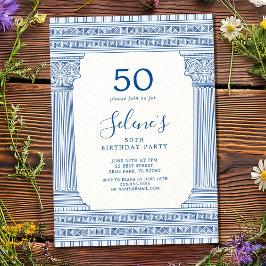 Invitación 50.ª fiesta de cumpleaños con el color personaliza