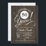 Invitación 50.ª fiesta de cumpleaños con patrón de madera<br><div class="desc">50.ª Invitación de fiesta de cumpleaños con patrón de madera. ¡Salud a 50 años! Por favor,  envíenos un mensaje si necesita más personalización.</div>