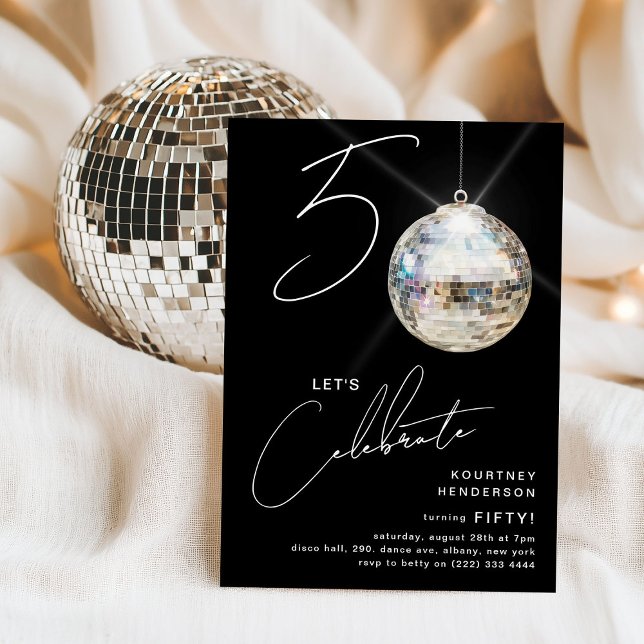 Invitación 50.ª fiesta de cumpleaños de Disco Ball (Subido por el creador)