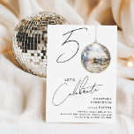 Invitación 50.ª fiesta de cumpleaños de Disco Ball<br><div class="desc">¡Celebra el hito de cumplir 50 años con nuestra moda y la minimalista invitación de la Fiesta de los 50 Años! Esta invitación prepara el escenario para una celebración memorable, con los números '50' con un toque único - el '0' es una brillante bola de disco, brillando en nuestro crujiente...</div>