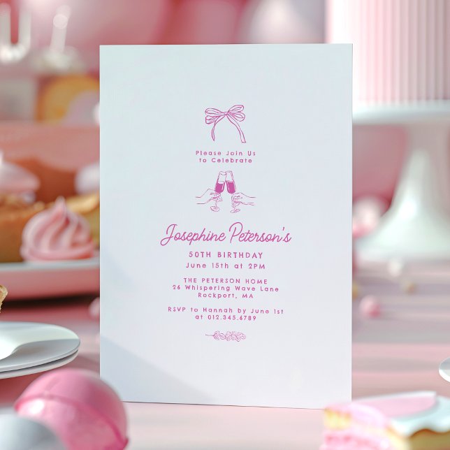 Invitación 50.ª fiesta de cumpleaños Doodle de doncella de do (Subido por el creador)