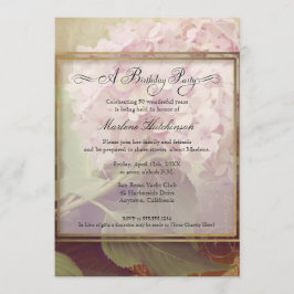 Invitación 50.ª Fiesta de Cumpleaños Elegante Floral Hydrange