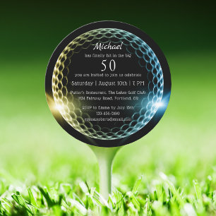 Invitación 50.ª Fiesta de Cumpleaños Elegante Golf Moderno