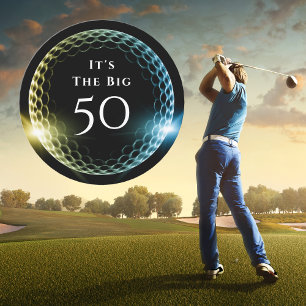 Invitación 50.ª Fiesta de Cumpleaños Elegante Golf Moderno
