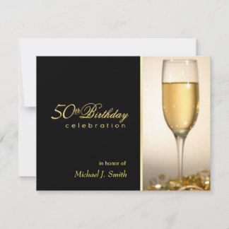Invitación 50.ª fiesta de cumpleaños - estilo corporativo