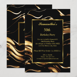 Invitación 50.ª fiesta de cumpleaños Oro Negro Resumen Invita