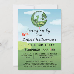 Invitación 50.ª fiesta de cumpleaños sorpresa Tema masculino 