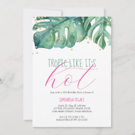Invitación 50.ª fiesta de cumpleaños Tema tropical