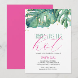 Invitación 50.ª fiesta de cumpleaños Tema tropical