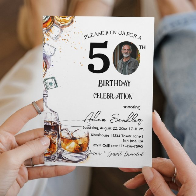 Invitación 50.ª fiesta de cumpleaños y whisky y bebidas (Subido por el creador)