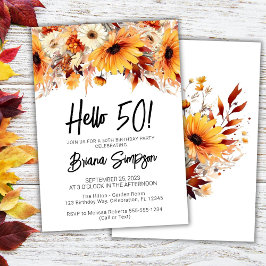 Invitación 50.ª floral de cumpleaños