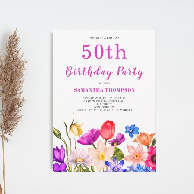 Invitación 50.ª floral rosa (Subido por el creador)