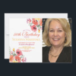 Invitación 50.ª foto floral de la primavera de la amapola<br><div class="desc">50.ª foto de la amapola de cumpleaños - Diseño de verano floral de primavera - Cambie el texto para que se adapte a su fiesta. Cambiar a cualquier edad.</div>