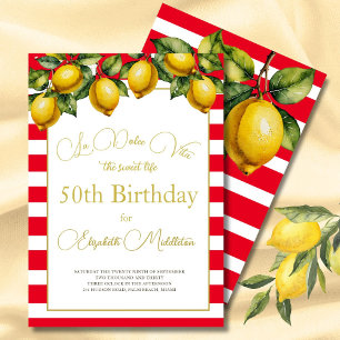 Invitación 50.ª franja blanca limonera botánica italiana