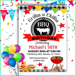 Invitación 50.ª Grillina Y Cumpleaños De Chillin