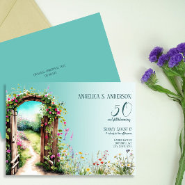 Invitación 50.ª huerta floral Cumpleaños