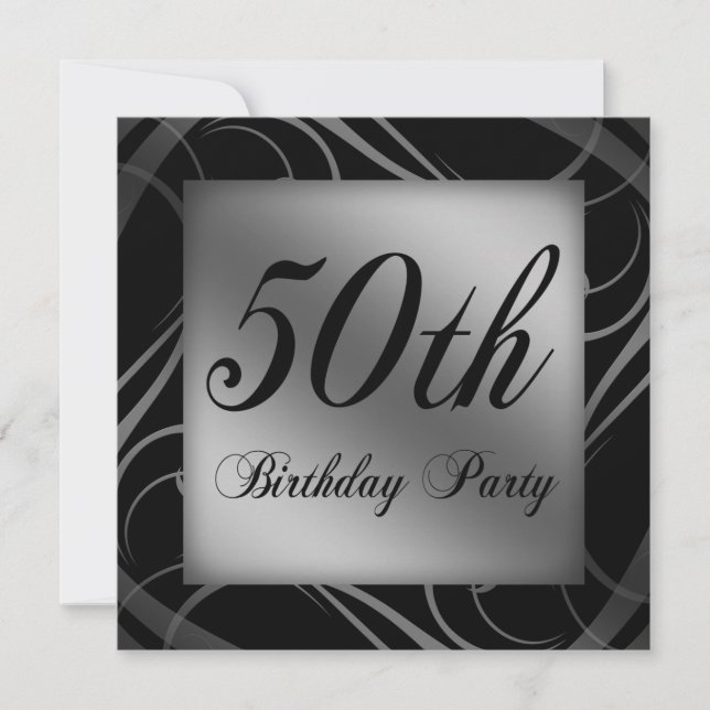 Invitación 50.ª invitada de fiesta de cumpleaños (Anverso)