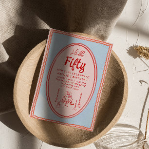 Invitación 50.ª Mano Pintada Dibujando Marco De Diversión Rar