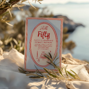 Invitación 50.ª Mano Pintada Dibujando Marco De Diversión Rar