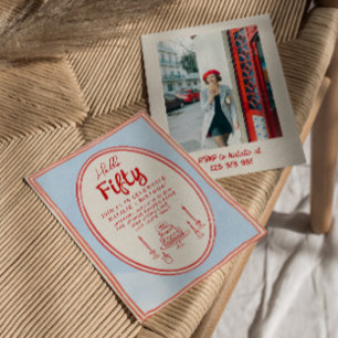 Invitación 50.ª Mano Pintada Foto Quirky Frame Fun Cumpleaños