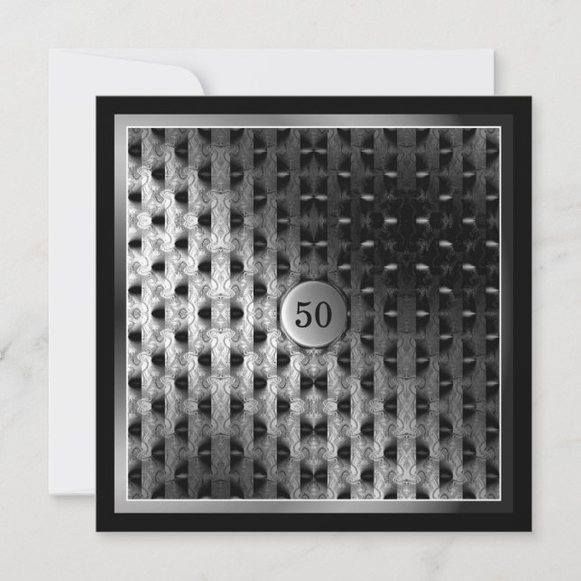 Invitación 50.ª obra de arte de plata negra (Anverso)