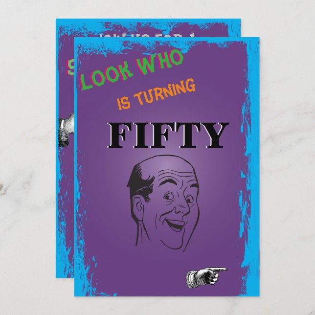 Invitación 50.ª sorpresa del hombre calvo (Anverso / Reverso)