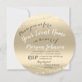 Invitación 50.º 60.º 70.º 80 cumpleaños Confetti Gold