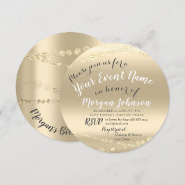 Invitación 50.º 60.º 70.º 80 cumpleaños Confetti Gold