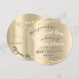 Invitación 50.º 60.º 70 cumpleaños Confetti Gold