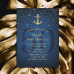 Invitación 50.º Ancla de Oro Náutico Azul<br><div class="desc">Invitaciones a la Fiesta de Cumpleaños 50 del Ancla de Oro Azul de la Marina Náutica.</div>