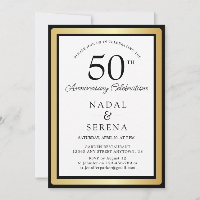 Invitación 50.º Aniversario Boda (Anverso)