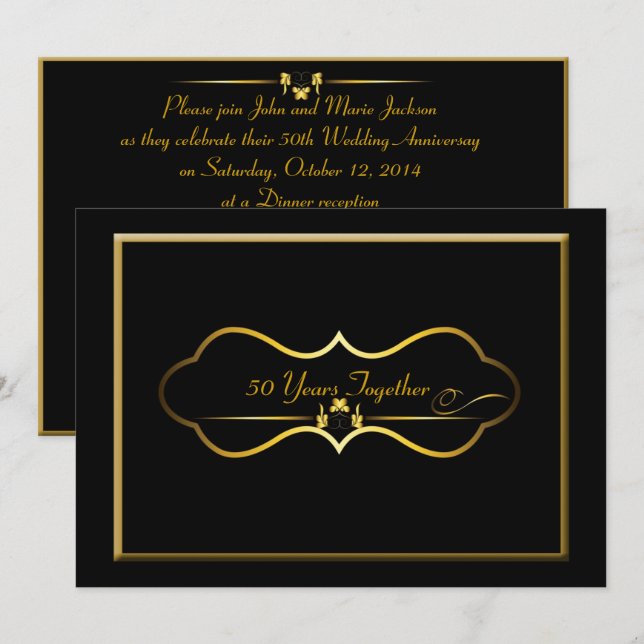 Invitación 50.º Aniversario Boda (Anverso / Reverso)