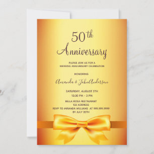 Invitación 50.º aniversario boda arco metálico