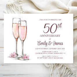 Invitación 50.º Aniversario Boda Champagne