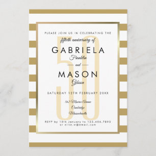 Invitación 50.º Aniversario Boda de la Huelga Moderna Dorada