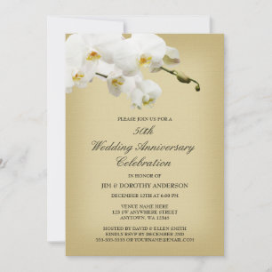 Invitación 50.º Aniversario Boda de la Vieja Orquídea Blanca