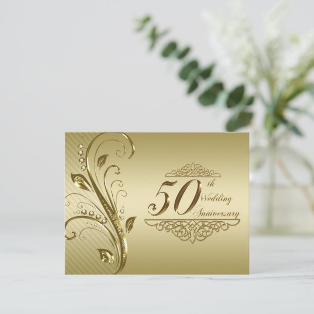 Invitación 50.º Aniversario Boda de Oro (Anverso de pie)