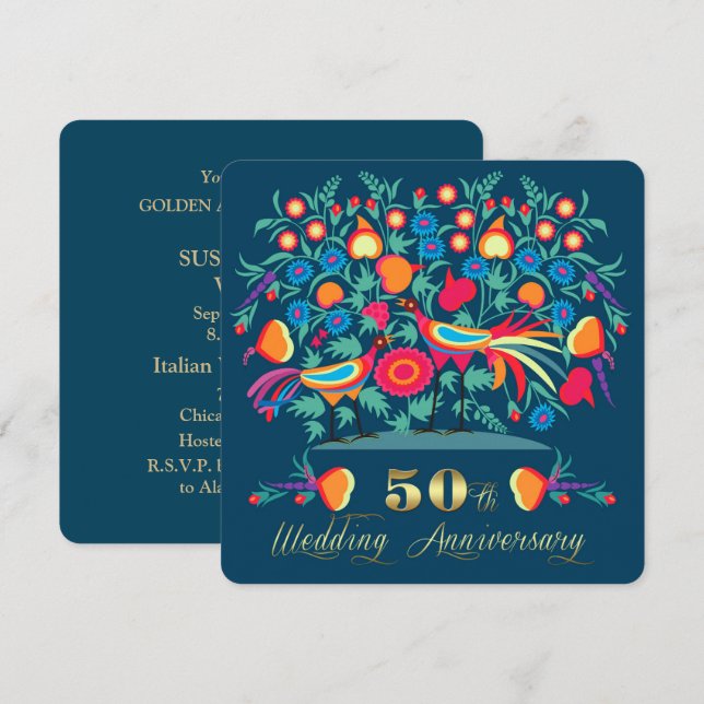 Invitación 50.º Aniversario Boda del Arte Popular (Anverso / Reverso)