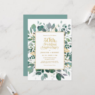 Invitación 50.º Aniversario Boda Marco verde