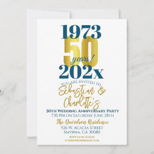 Invitación 50.º aniversario Boda moderno
