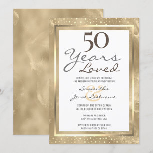 Invitación 50.º Aniversario Boda Oro Elegante
